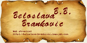 Beloslava Branković vizit kartica